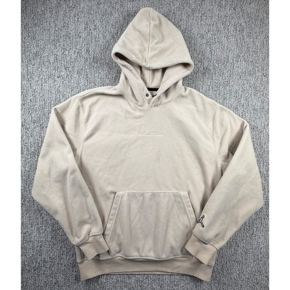 Jordan Fleece Hoodie Mens Small Beige Tan Air Jordan Pullover Sweatshirt